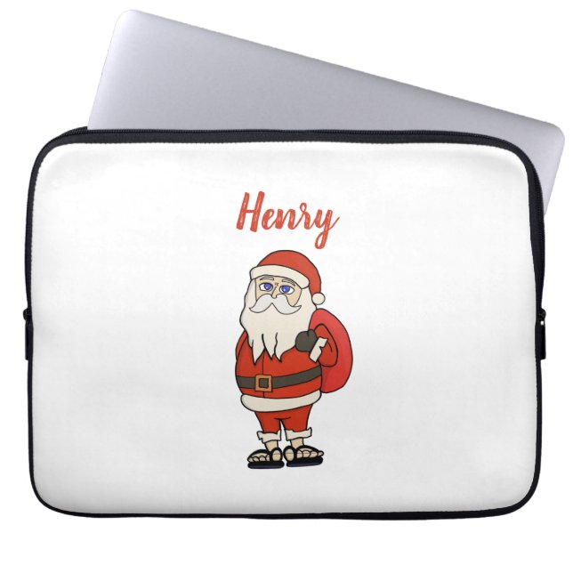 Funda Para Portátil Personalizado Santa Claus Navidades Flip Flops (Frente)