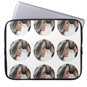 Funda Para Portátil personalizado simple añadir collage de fotos circu