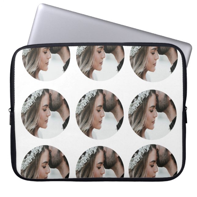 Funda Para Portátil personalizado simple añadir collage de fotos circu (Frente)