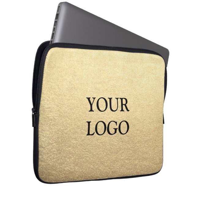 Funda Para Portátil Personalizado Simple Clean Gold Negocios Tu logoti (Anverso derecho)