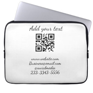 Funda Para Portátil personalizado simple código QR agregar su nombre t