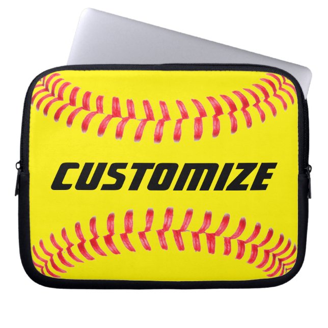 Funda para portátil personalizado Softball (Frente)