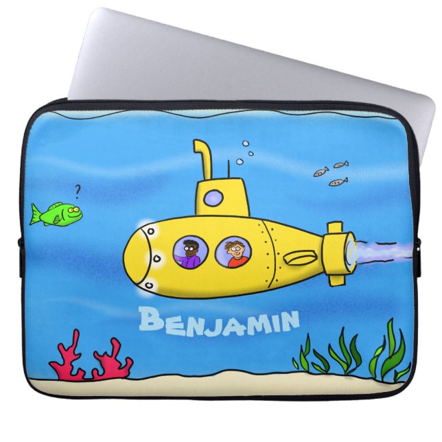 Funda Para Portátil Personalizado submarino feliz (Frente)