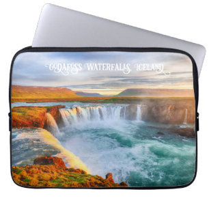 Funda Para Portátil Personalizado Texto Diosa Cascadas, Islandia