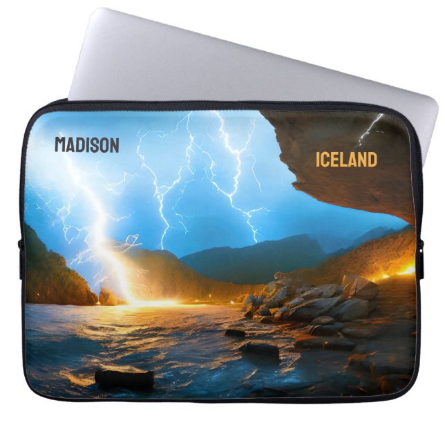 Funda Para Portátil Personalizado Texto Islandia (Frente)