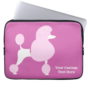 Funda Para Portátil Personalizado Texto Pink Poodle