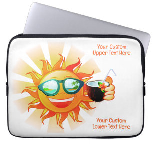 Funda Para Portátil Personalizado Texto Sol tropical