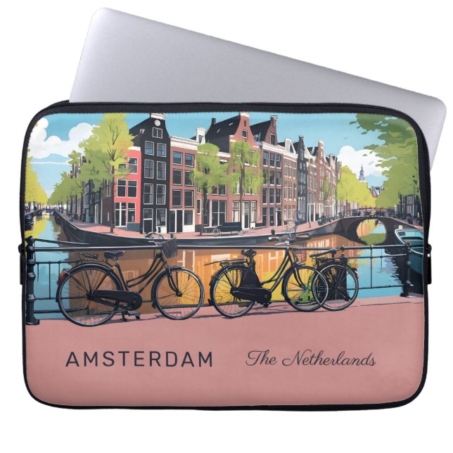 Funda Para Portátil Personalizado Textos Ámsterdam (Frente)
