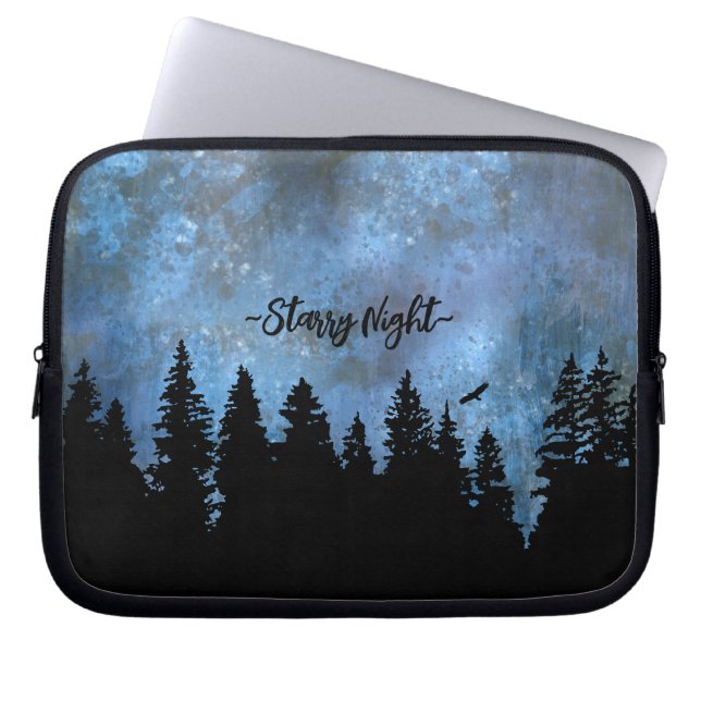 Funda Para Portátil Personalizado Textos Pine Forest Night (Frente)