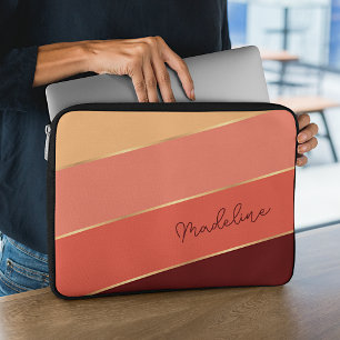 Funda Para Portátil Personalizado verano sol puesta de sol Borgoña roj