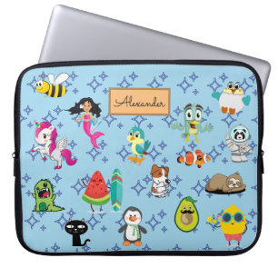 Funda Para Portátil Personalizados brillan lindos personalizados azule