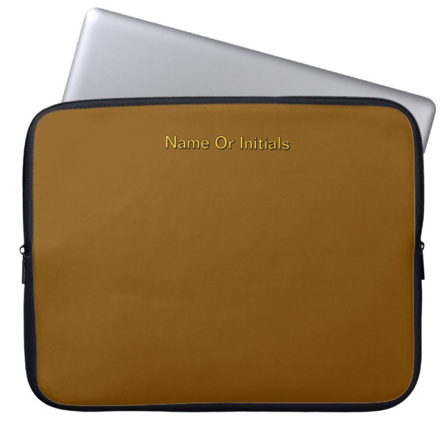 Funda Para Portátil Personalize With Name Initials Brown      (Frente)