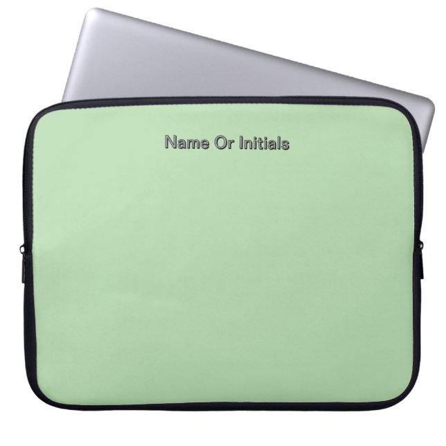 Funda Para Portátil Personalize With Name Initials Mint Green       (Frente)
