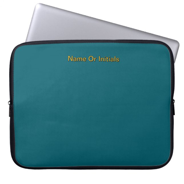 Funda Para Portátil Personalize With Name Initials Teal     (Frente)