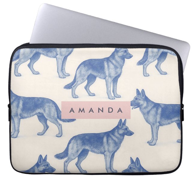Funda Para Portátil Personalized Aesthetic German Shepherd Pattern (Frente)