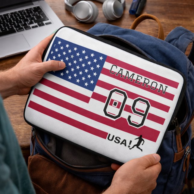 Funda Para Portátil Personalized American Soccer Athlete Patriotic  (Subido por el creador)