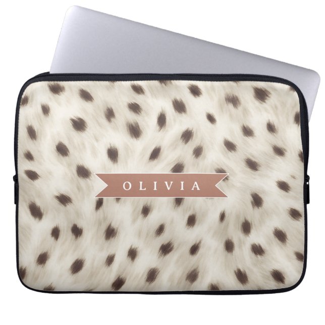 Funda Para Portátil Personalized Chic Neutral Leopard Animal Print (Frente)