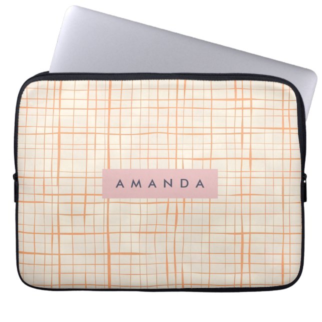 Funda Para Portátil Personalized Contemporary Peach Line Art (Frente)