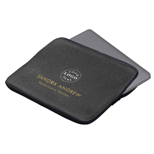 Funda Para Portátil Personalized Detail Black Texture Laptop Sleeve (Superior anverso)