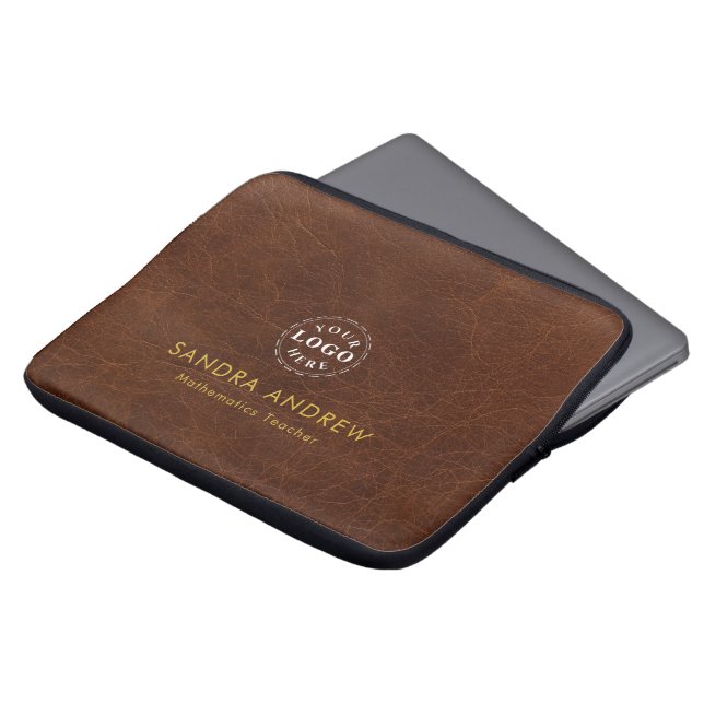 Funda Para Portátil Personalized Detail Brown Texture Laptop Sleeve (Superior anverso)