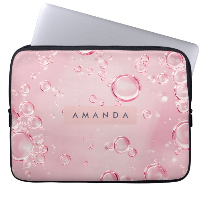 Funda Para Portátil Personalized Elegant Pink Bubble Aesthetic (Frente)