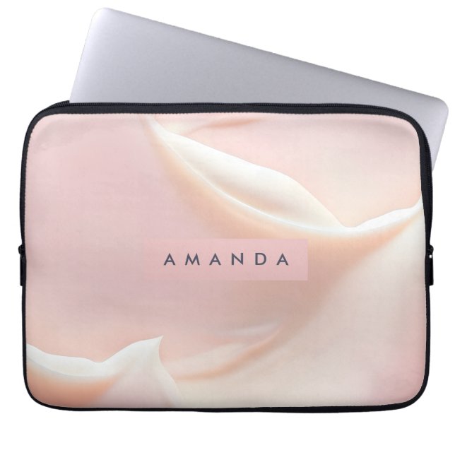 Funda Para Portátil Personalized Elegant Soft Blush Satin Abstract (Frente)