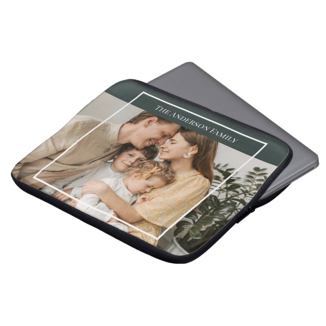 Funda Para Portátil Personalized Family Photo | Custom Family Name  (Superior anverso)