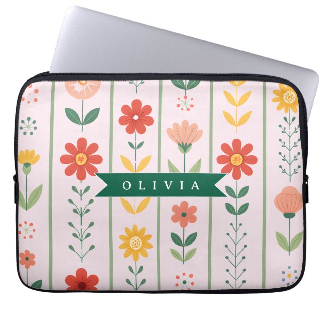 Funda Para Portátil Personalized folk scandinavian floral pattern (Frente)