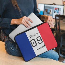 Funda Para Portátil Personalized French Flag Soccer Player Fan Support