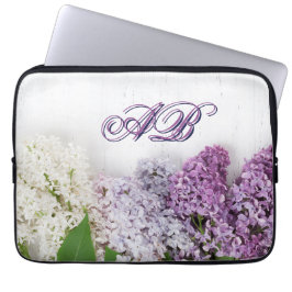 Funda Para Portátil Personalized Lilac Laptop Sleeve | Monogram 13"