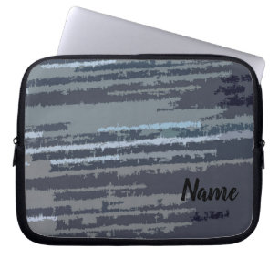 Funda Para Portátil Personalized Modern Stylish Blue Striped Pattern