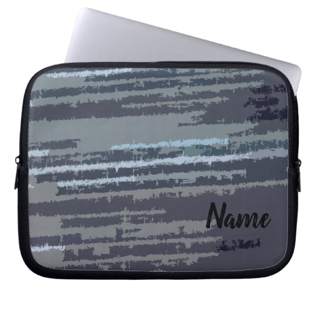 Funda Para Portátil Personalized Modern Stylish Blue Striped Pattern (Frente)