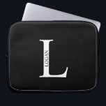 Funda Para Portátil Personalized Monogram and Name Laptop Sleeve<br><div class="desc">Personalized Monogram and Name Gifts
featuring personalized monogram and name in classic serif font style.</div>