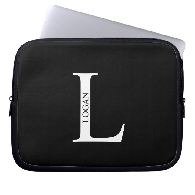 Funda Para Portátil Personalized Monogram and Name Laptop Sleeve (Frente)