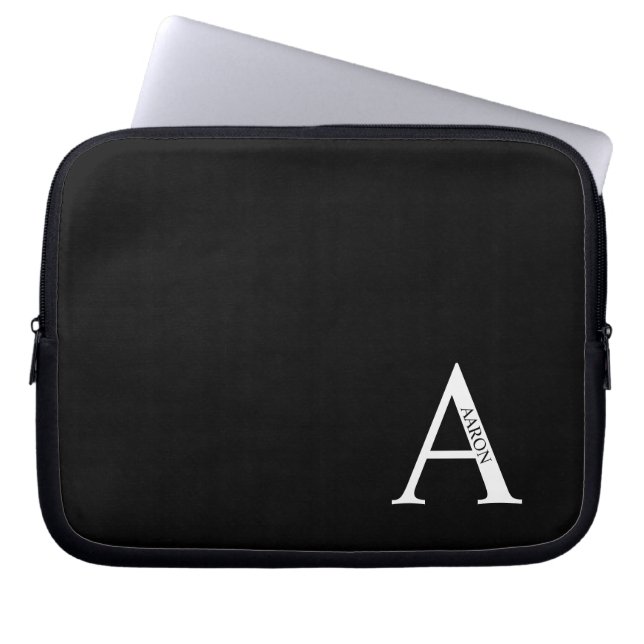 Funda Para Portátil Personalized Monogram and Name Laptop Sleeve (Frente)