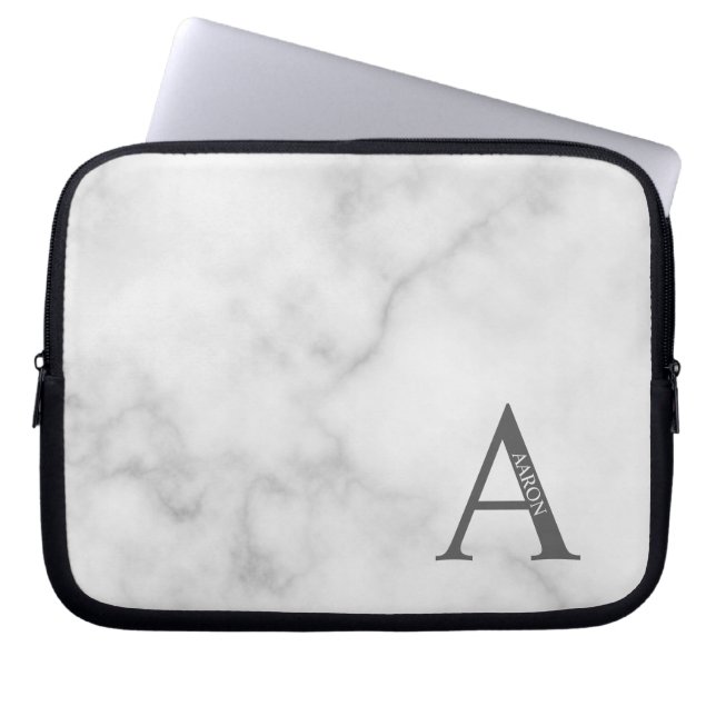 Funda Para Portátil Personalized Monogram and Name Laptop Sleeve (Frente)