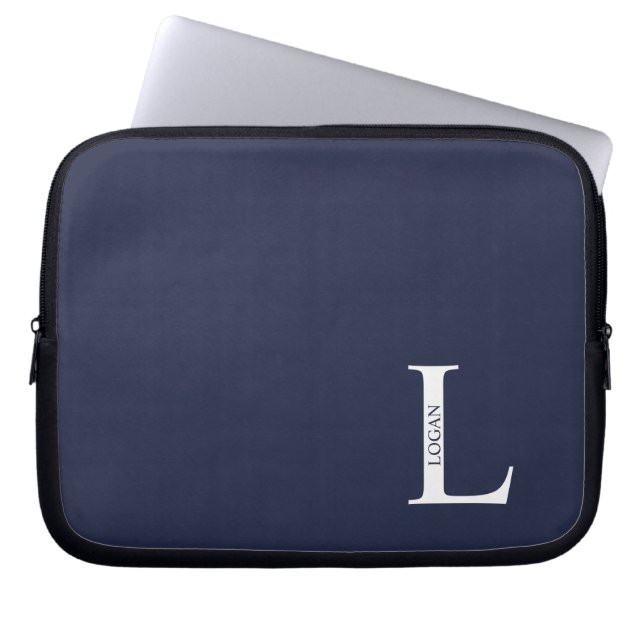 Funda Para Portátil Personalized Monogram and Name Laptop Sleeve (Frente)