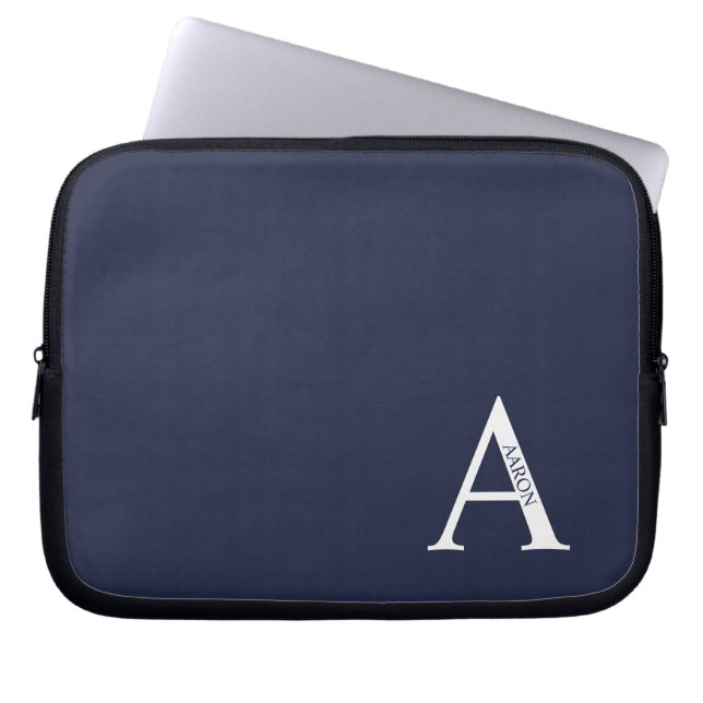 Funda Para Portátil Personalized Monogram and Name Laptop Sleeve (Frente)