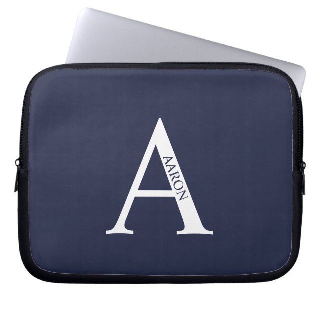 Funda Para Portátil Personalized Monogram and Name Laptop Sleeve (Frente)