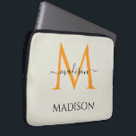 Funda Para Portátil Personalized Monogram & Name<br><div class="desc">Protect your device in style with a custom laptop sleeve featuring an elegant monogram and personalized name. Designed for both function and fashion, this sleek sleeve offers a snug fit to guard against scratches, dust, and everyday bumps. The refined monogram design adds a professional yet personal touch, making it ideal...</div>