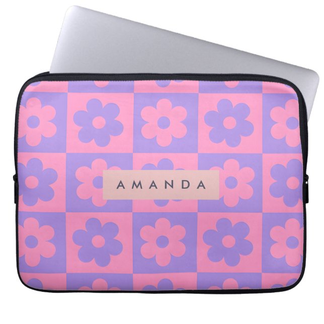 Funda Para Portátil Personalized Pink and Purple Flower  (Frente)