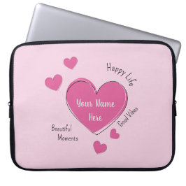 Funda Para Portátil Personalized Pink Hearts Laptop Case