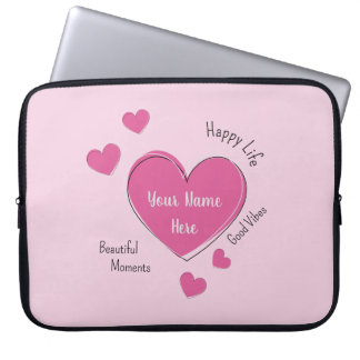 Funda Para Portátil Personalized Pink Hearts Laptop Case
