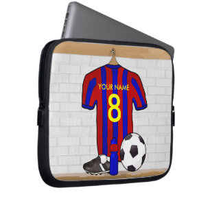 Funda Para Portátil Personalized Red and Blue Football Soccer Jersey