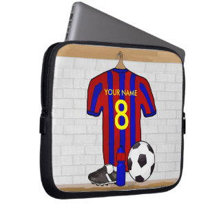 Funda Para Portátil Personalized Red and Blue Football Soccer Jersey