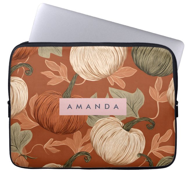 Funda Para Portátil Personalized Rustic Autumn Pumpkin Harvest  (Frente)