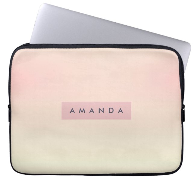 Funda Para Portátil Personalized Soft Pastel Blush Gradient (Frente)