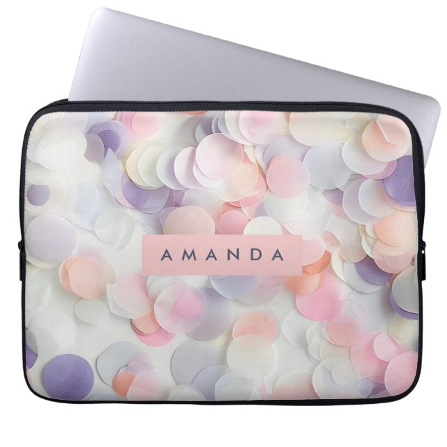 Funda Para Portátil Personalized Soft Pastel Confetti Design (Frente)