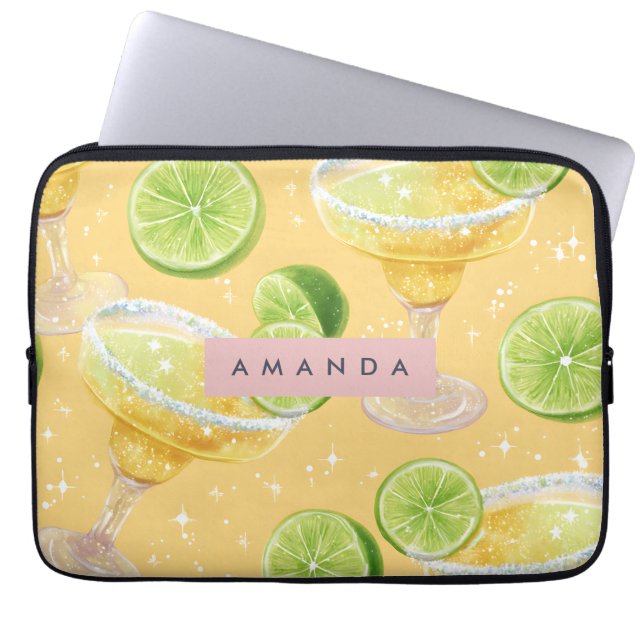 Funda Para Portátil Personalized Sparkle Margarita & Lime (Frente)