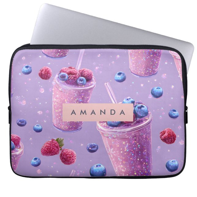 Funda Para Portátil Personalized Sparkling Berry Bliss Purple Smoothie (Frente)